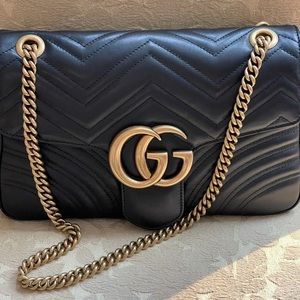 GUCCI GG Medium Marmont Leather Bag NEW